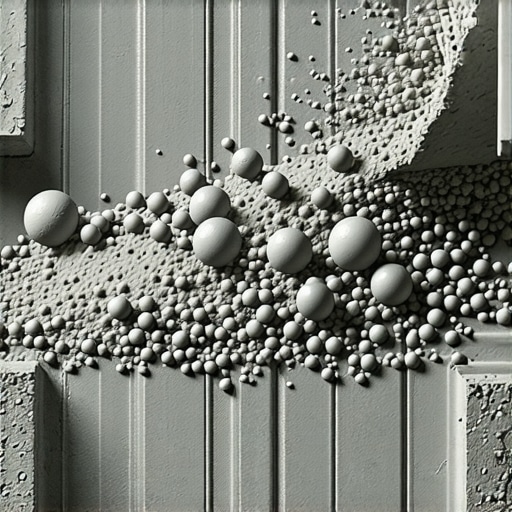Close-up of mortar with nanoparticles dispersing in cement during mixing.