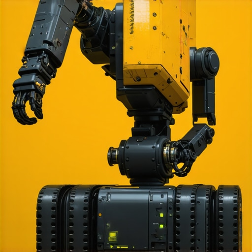 Robotic repair systems working on concrete foundation at a high-tech construction site