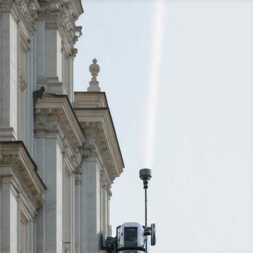 Robotic system cleaning historic building facade with AI technology