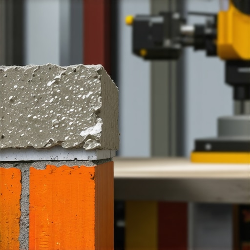 Close-up of nano-repair materials on masonry with robotic inspection tools