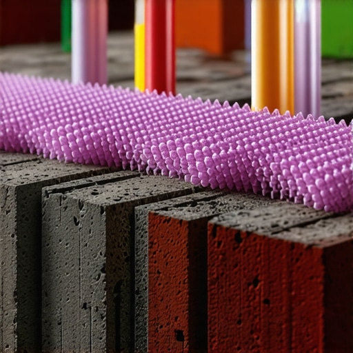 Nanotech Masonry Sealant Application Close-up of nanoparticles forming a protective layer on brick surface