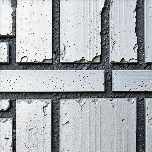 Close-up of carbon fiber reinforcement applied to masonry wall