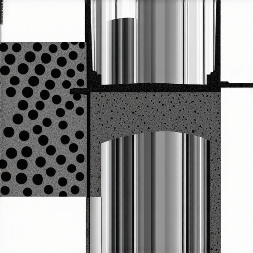 Close-up of nano-infused concrete in masonry restoration showing molecular structures.