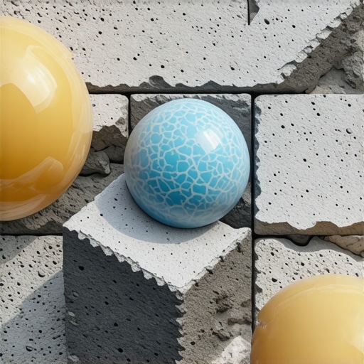 Close-up of nano particles on masonry surface showing advanced protective coating