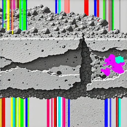 Close-up of nanotechnology-enhanced repair mortar bonding to damaged concrete