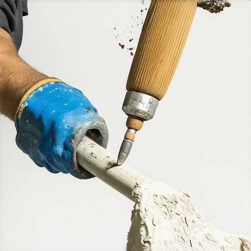 Precision Mortar Application in Masonry Repair A skilled mason applying advanced mortar with specialized tools during tuckpointing