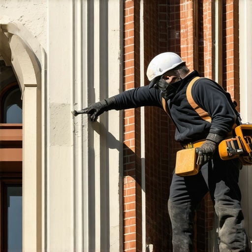 Mason carefully applying mortar to restore historic masonry with advanced techniques.