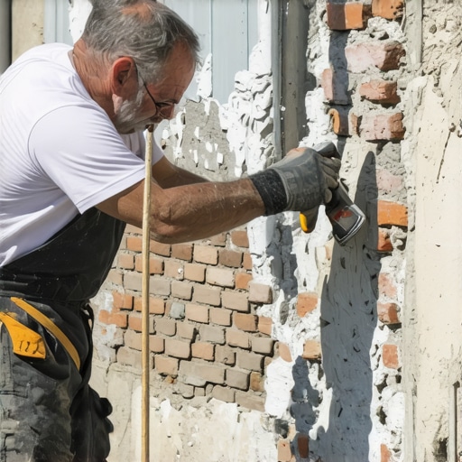 Mason applying advanced mortar during masonry restoration