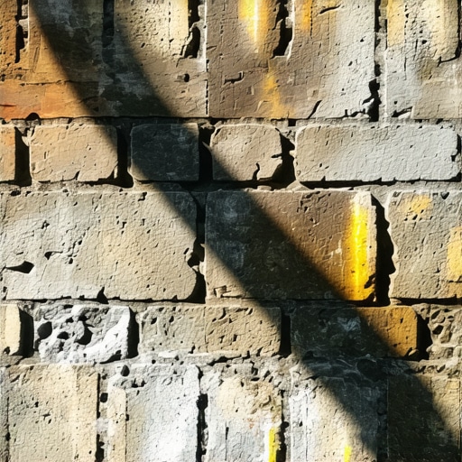 Close-up of sensors embedded in brickwork with data analytics overlay