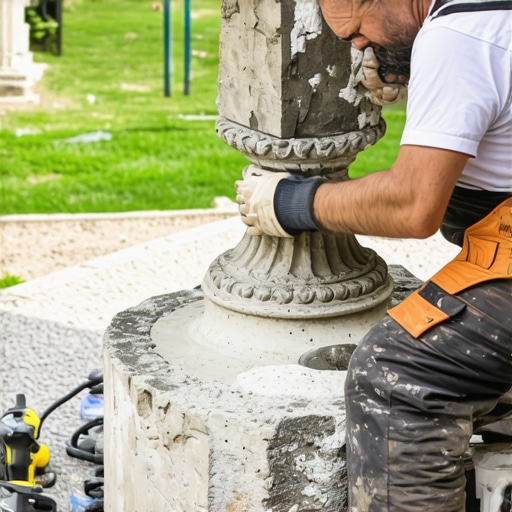 How to Restore a Crumbling Masonry Fountain Pedestal