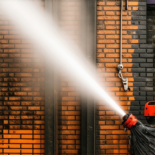 Removing heavy soot from industrial brick facades