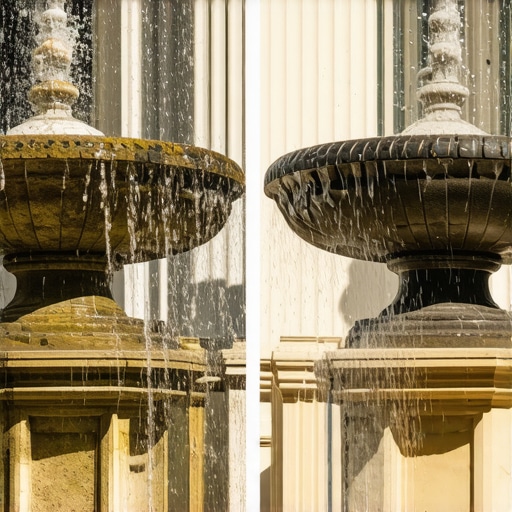 Restoring the original luster of a weathered masonry fountain