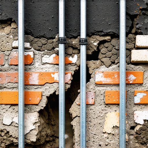 Strengthening brick walls after a landslide or flood