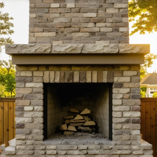 Upgrading an old outdoor fireplace with a new stone mantle